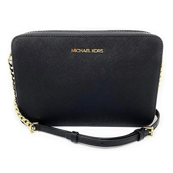 Michael Kors Handbags - Michael Kors Jet Set  Large East West Saffiano Leather Cross-body -Black